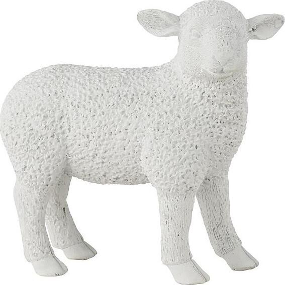 LENE BJERRE Veľkonočná dekorácia – Ovečka stojacia biela, 10 × 11 cm