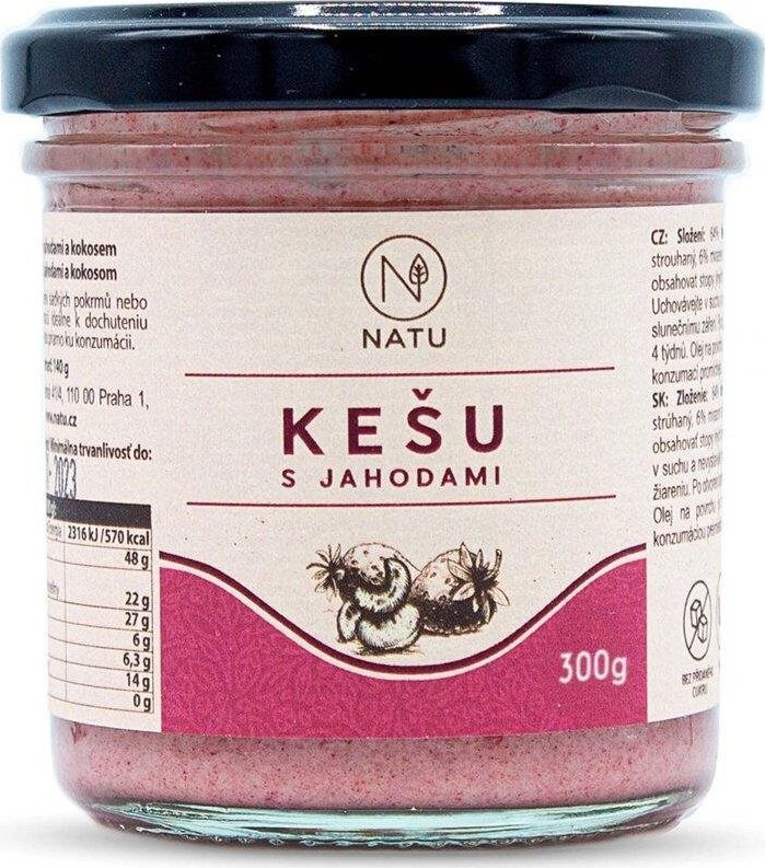 NATU Kešu krém s jahodami 300 g