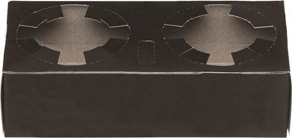 Intertan SA Papírové držáky nápojů 2 přihrádky, černé matné, 30 ks