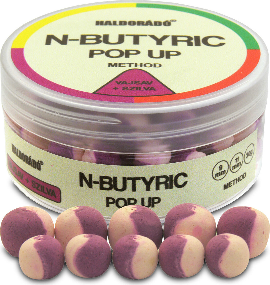 Haldorádó Pop-Up N-Butyric Method 30 g 9 + 11 mm Kyselina maslová/Slivka