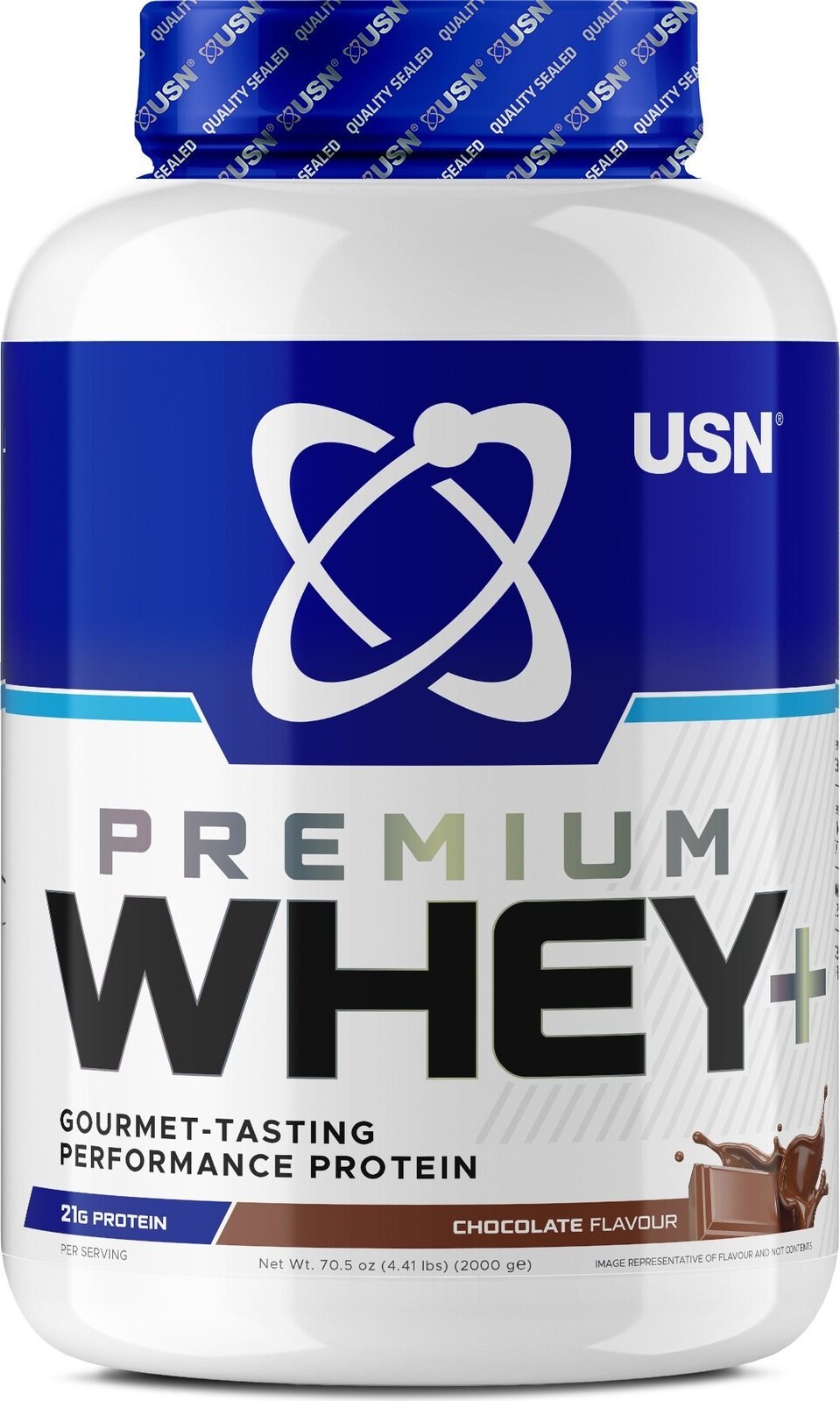 USN Whey+ Premium Proteín 2 kg, čokoláda