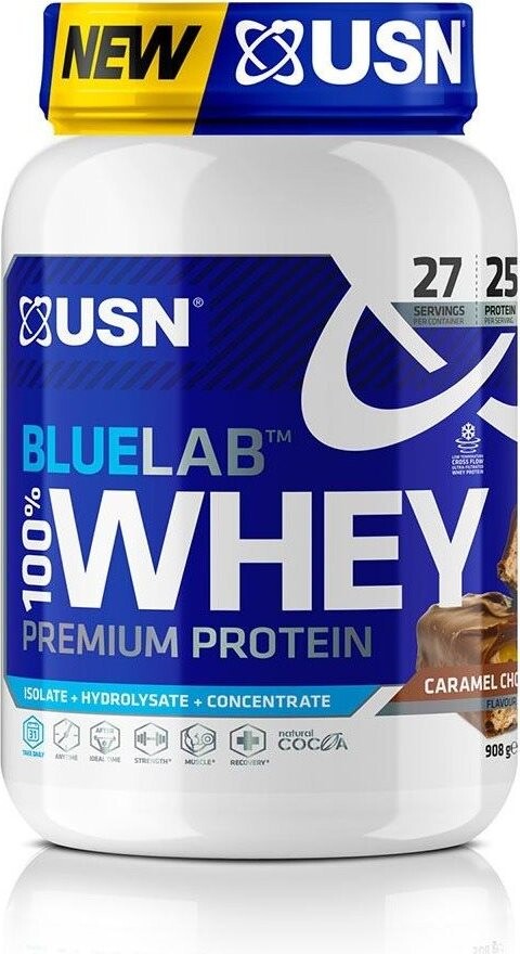 USN BlueLab 100 % Whey Premium Protein, 2000 g, čokoláda s karamelom