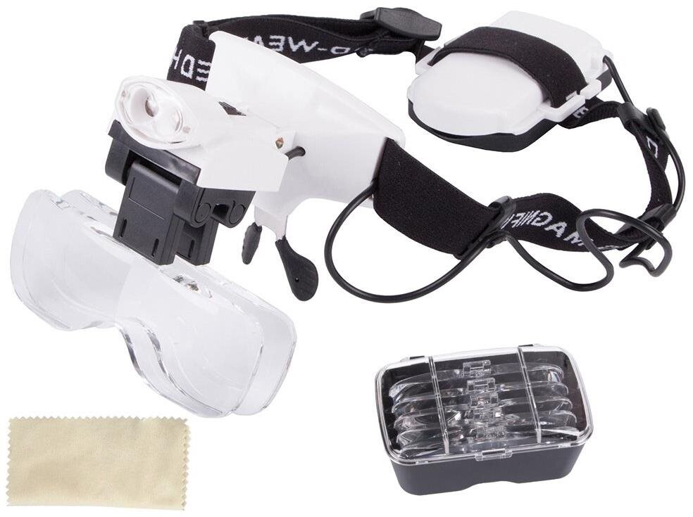 Verk 09135 Náhlavná lupa s LED osvetlením (1×, 1,5×, 2×, 2,5×, 3,5×)