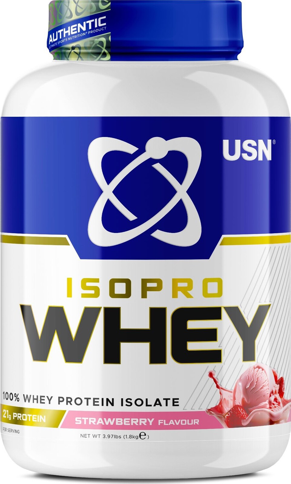 USN IsoPro Whey Protein Isolate, 900 g, jahoda