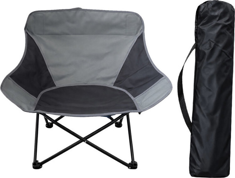 Verk 14647 Skládací rybářské, kempingové křeslo s kapsou, šedé