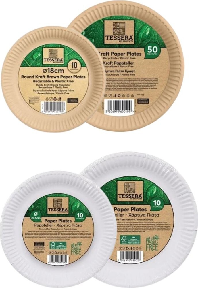 Intertan SA Sada papírových talířů (18 cm + 23 cm) 4 × 10 ks