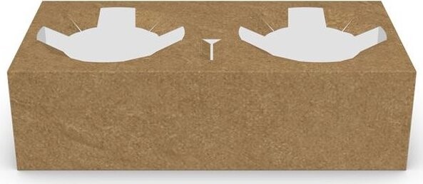 Intertan SA Papírové držáky nápojů 2 přihrádky Kraft, 30 ks