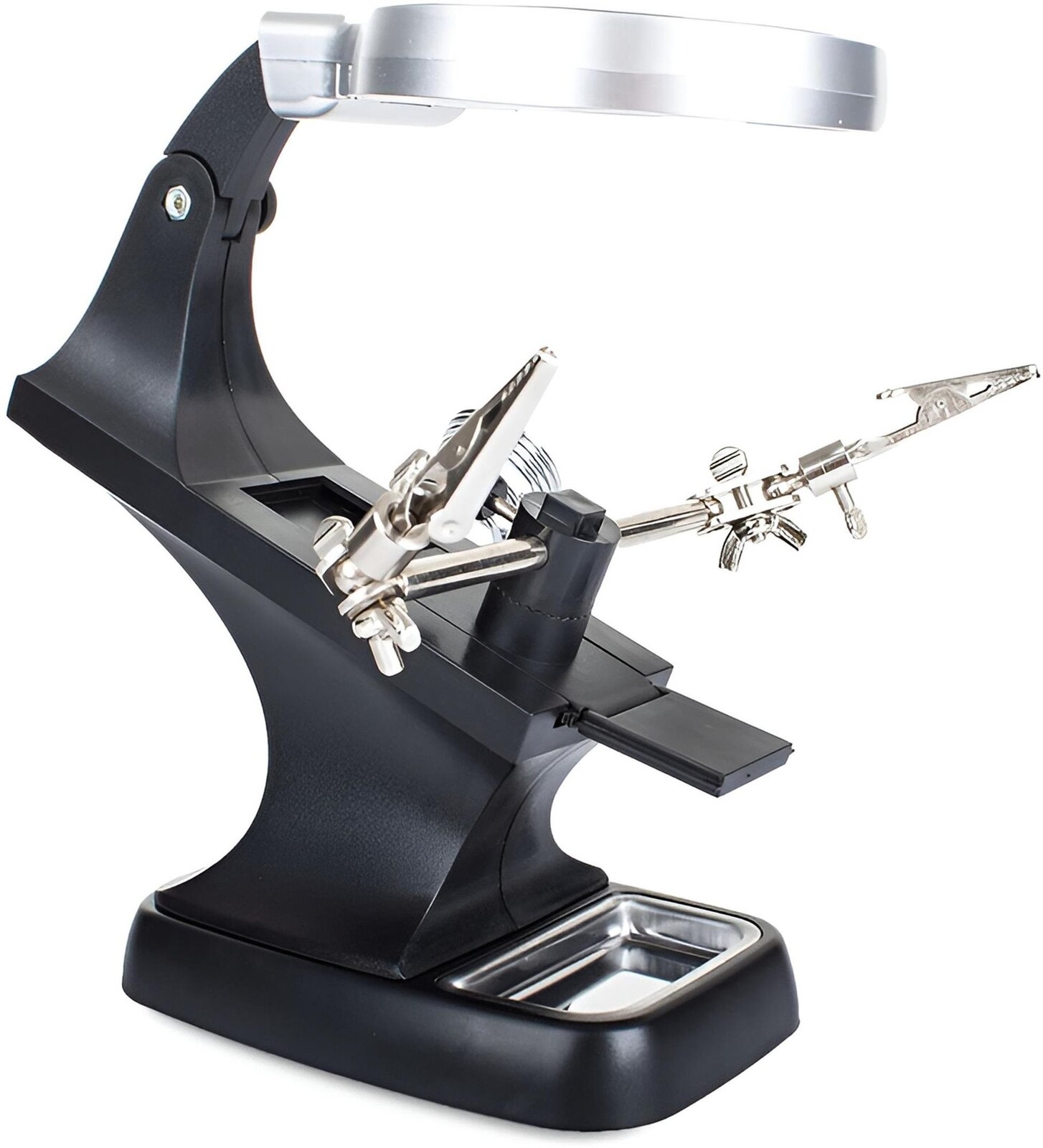 Verk 09102 Držiak s lupou tretia ruka 10 LED 3× 4,5×