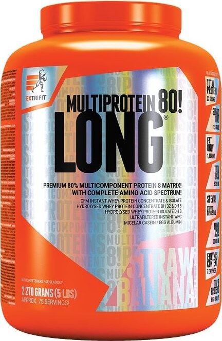 Extrifit Long 80 Multiprotein 2,27 kg strawberry banana