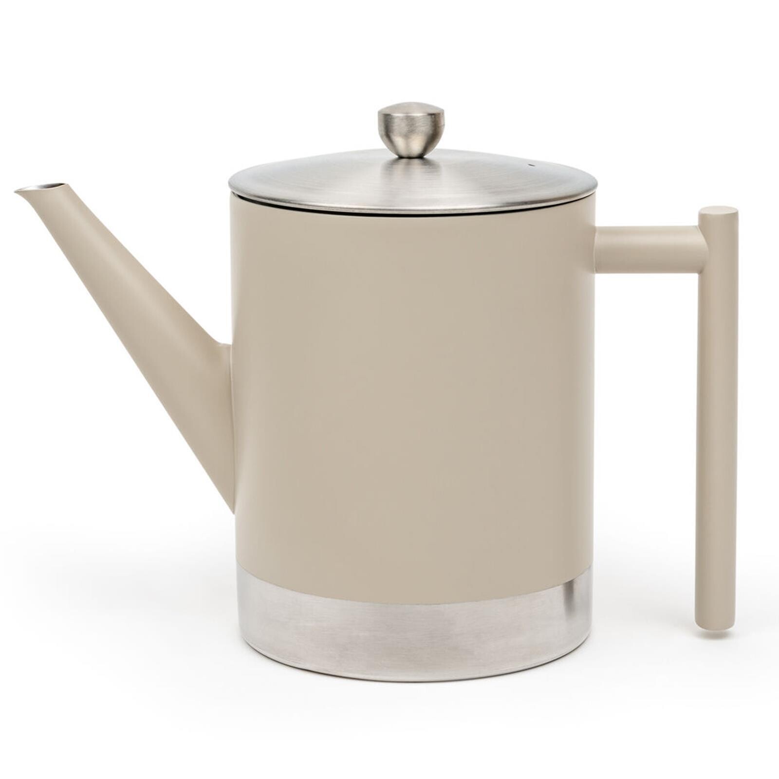 Čajová kanvica s infúzorom MINUET CYLINDRE 1,2 l, taupe, nerezová oceľ, Bredemeijer