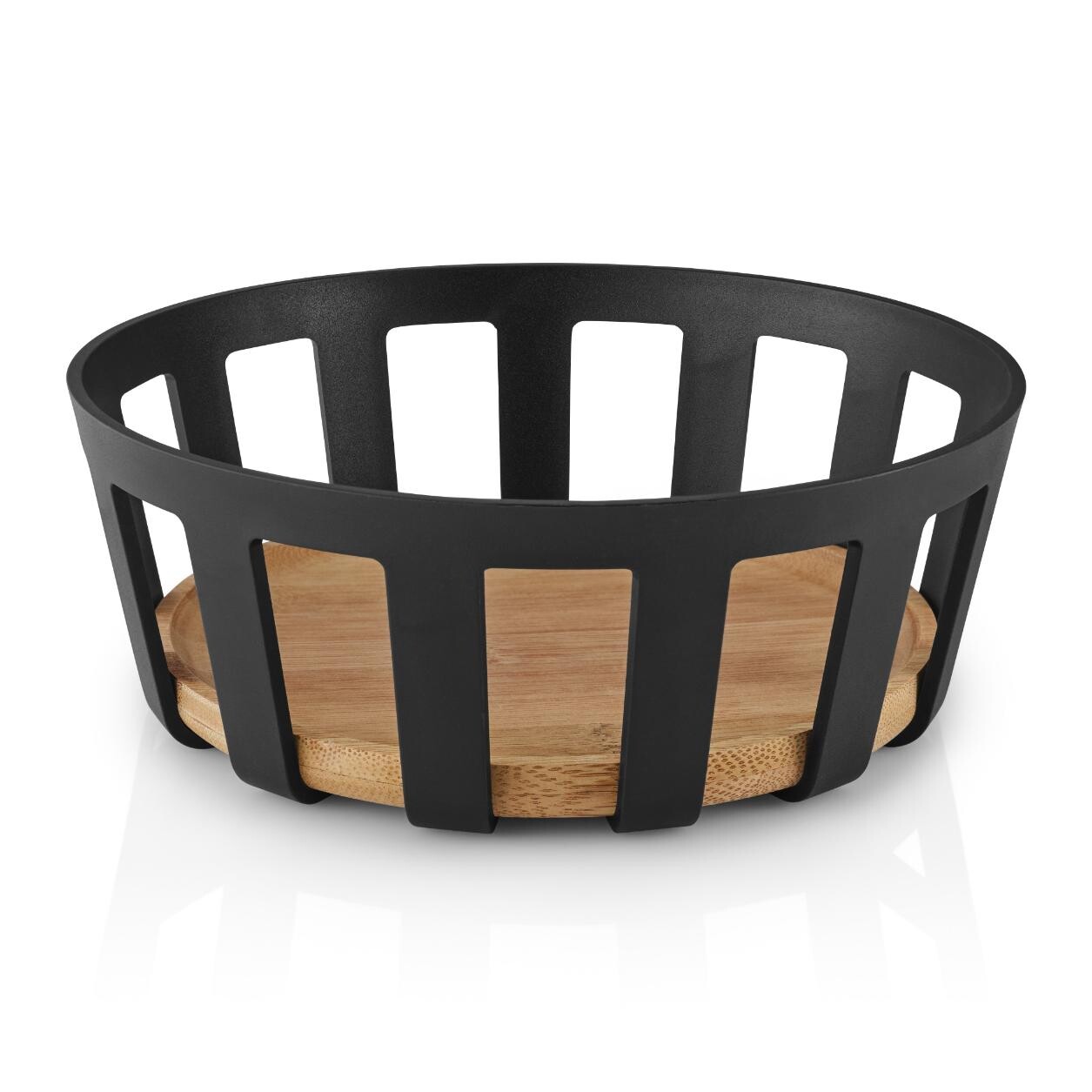 Košík na pečivo NORDIC KITCHEN 24x 9 cm, čierna, plast/bambus, Eva Trio