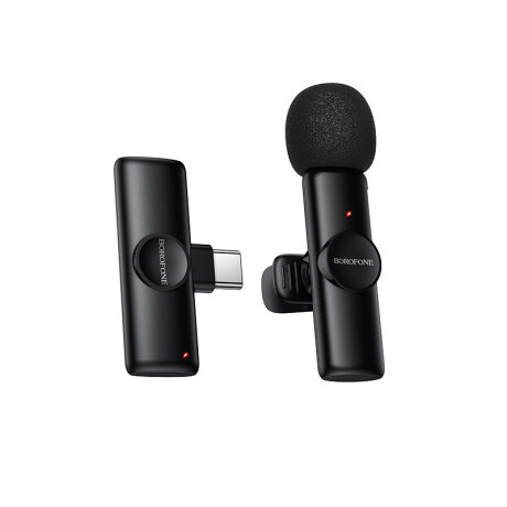 Borofone BFK16 bezdrôtový lavalier mikrofón USB-C, čierny