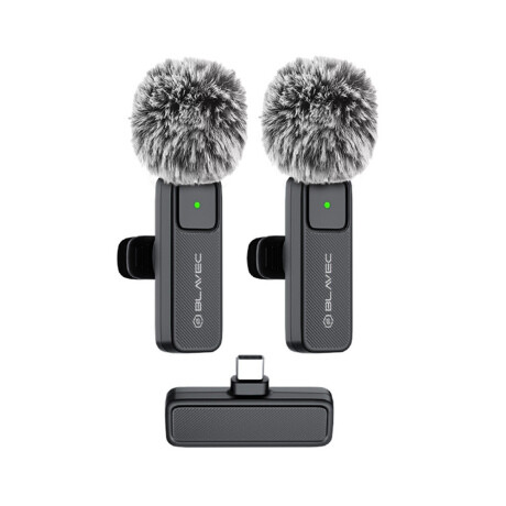 Blavec MK01 bezdrôtový lavalier mikrofón USB-C 2ks, čierny