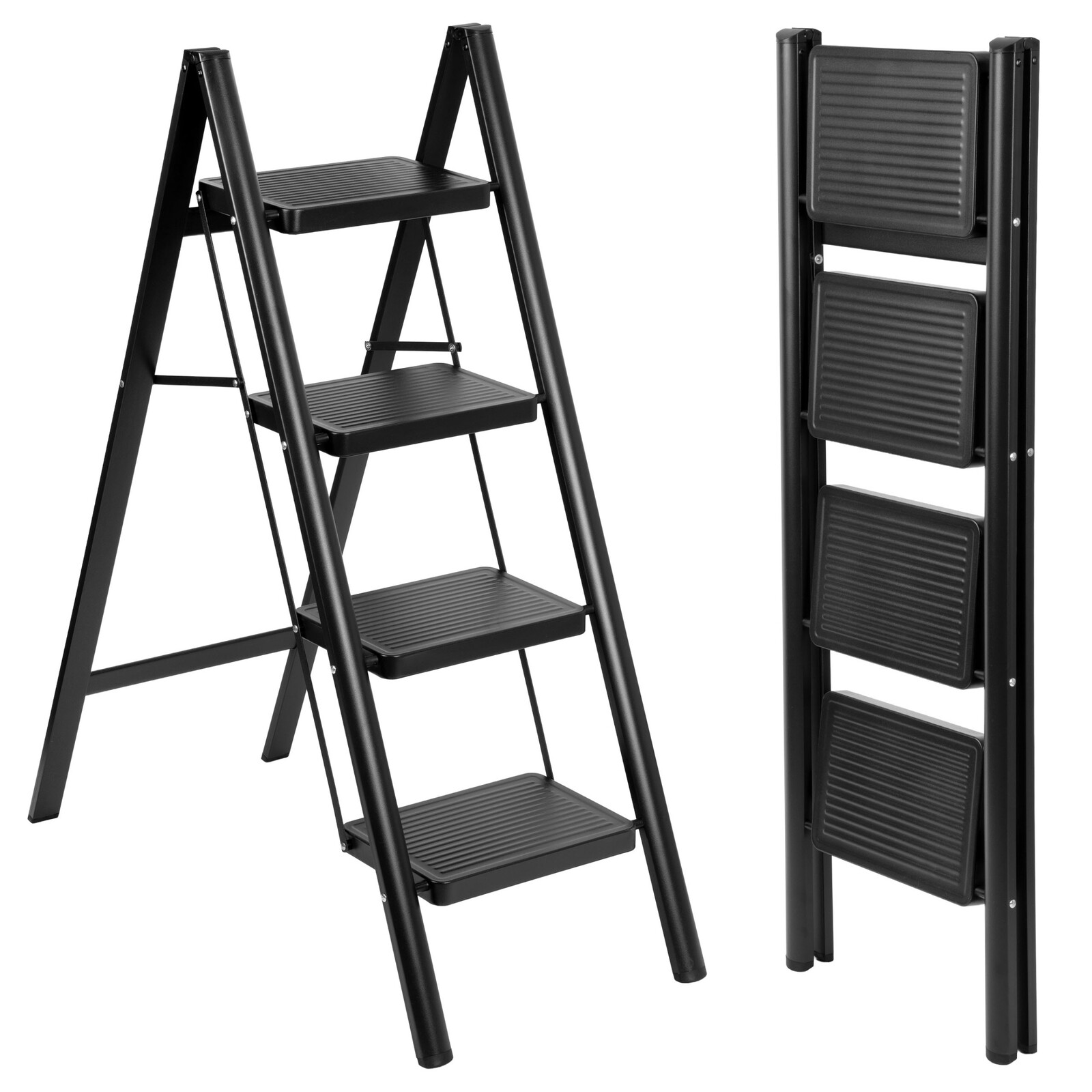 Čtyřstupňové skládací schůdky Easystep černé