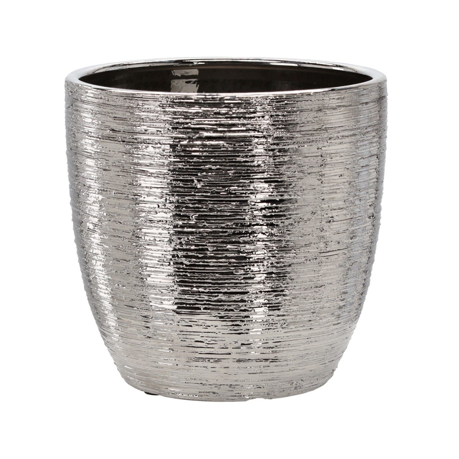 Keramický obal na květináč OLO 30x30x29,5 cm stříbrný