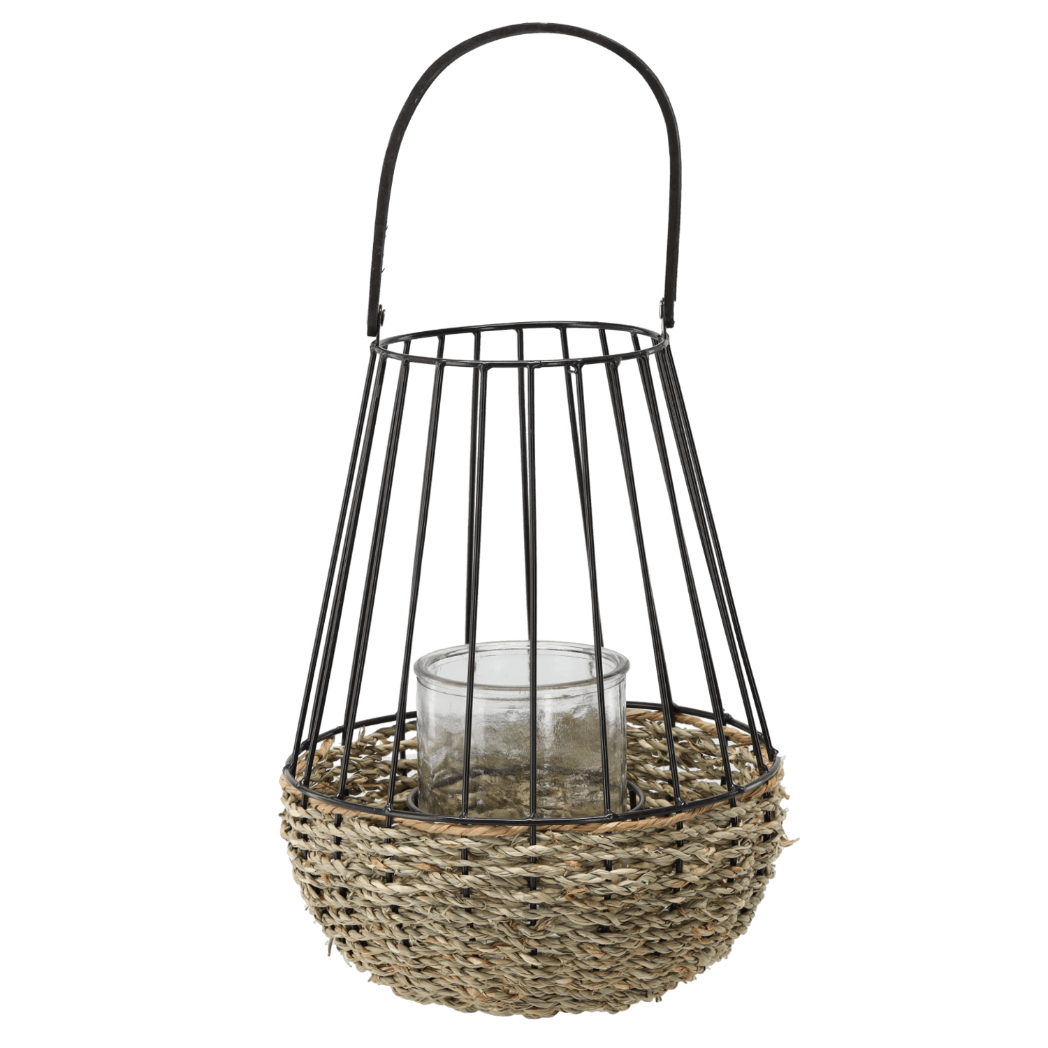 Kovová lucerna LIMBO 30x47 cm černá/hnědá