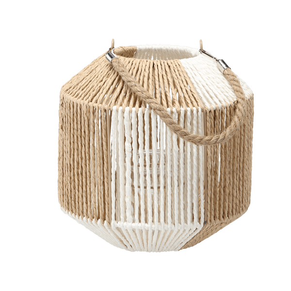 Kovová lucerna LUBO 25 cm černá/hnědá