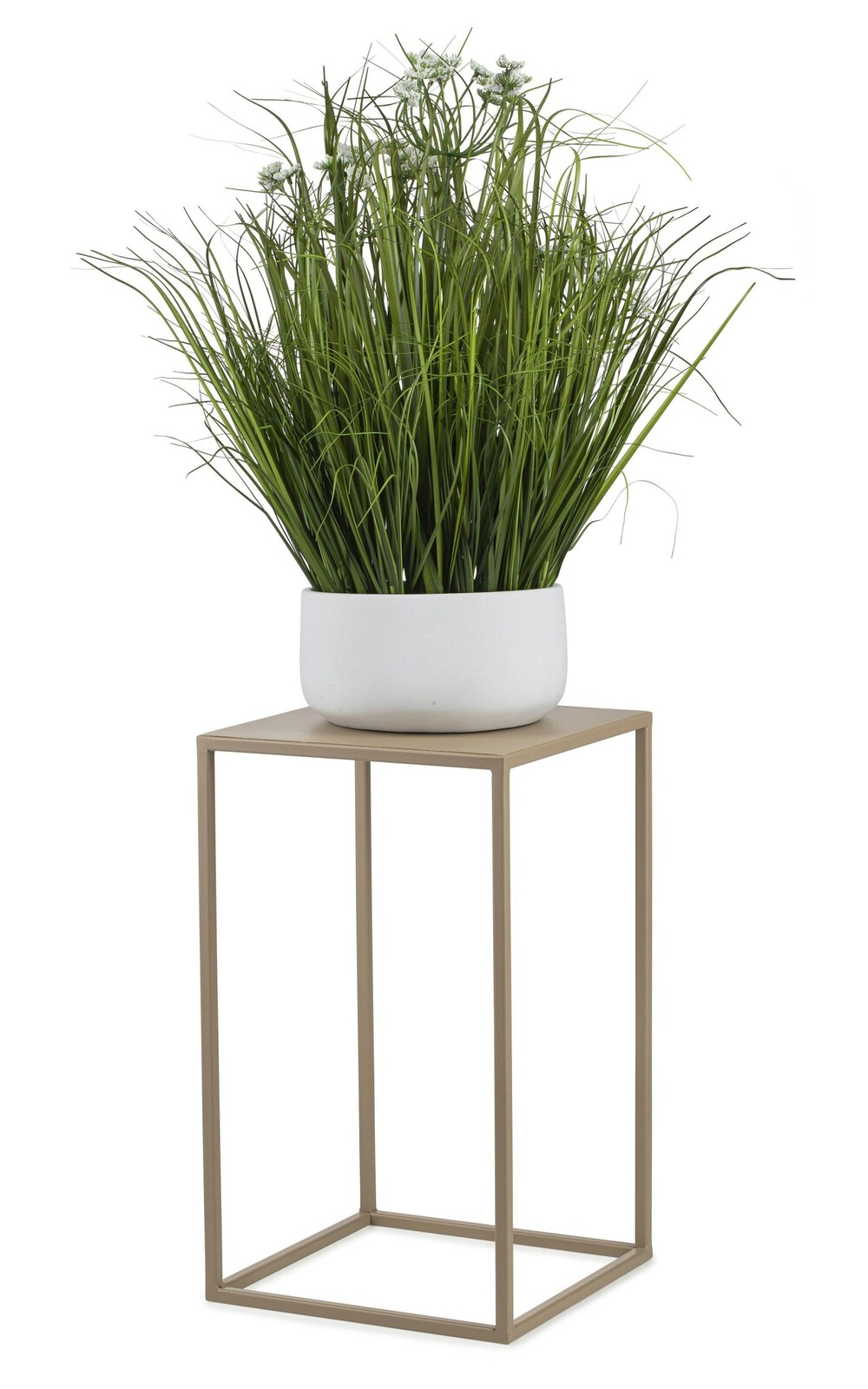 Kovový stojan na květiny BOOLO 40 cm béžový