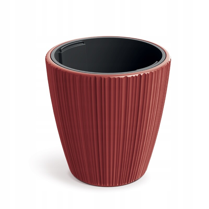 Plastový květináč OROS MIDDLE retro červený