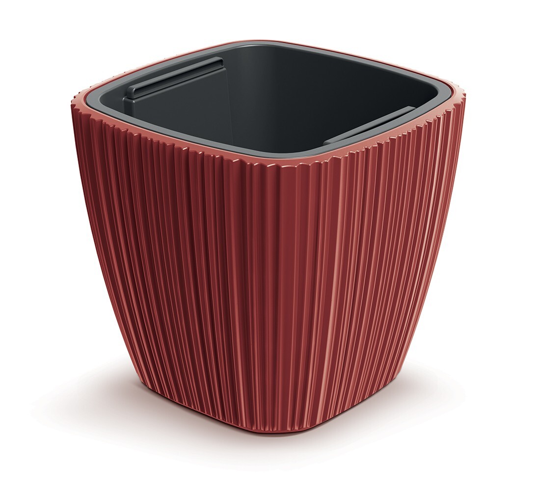 Plastový květináč OROS retro červený