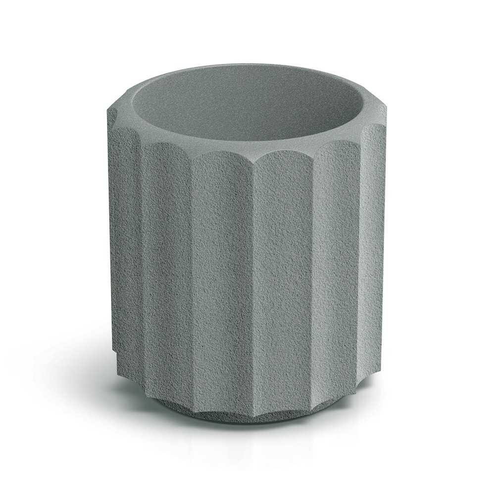 Plastový květináč RONAN LINE betonově šedý