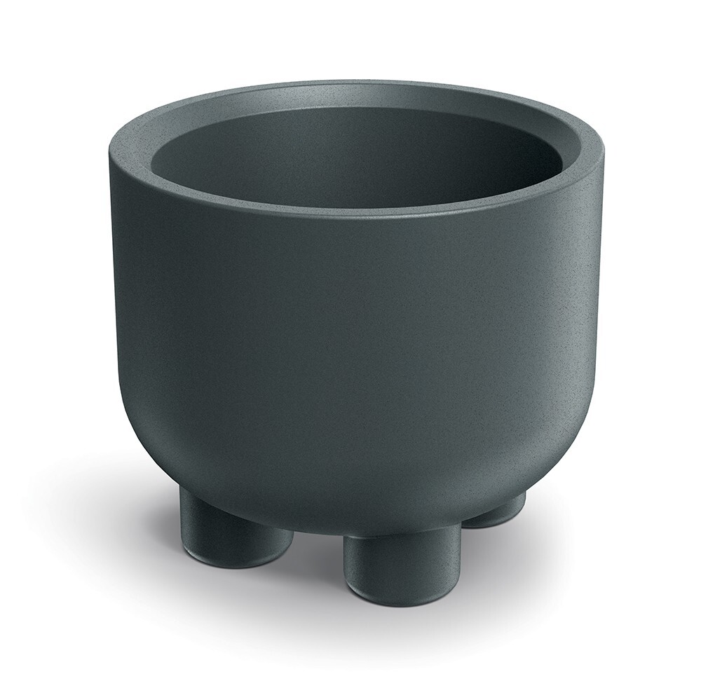 Plastový květináč s nožičkami MOLTAN ROUND grafitový
