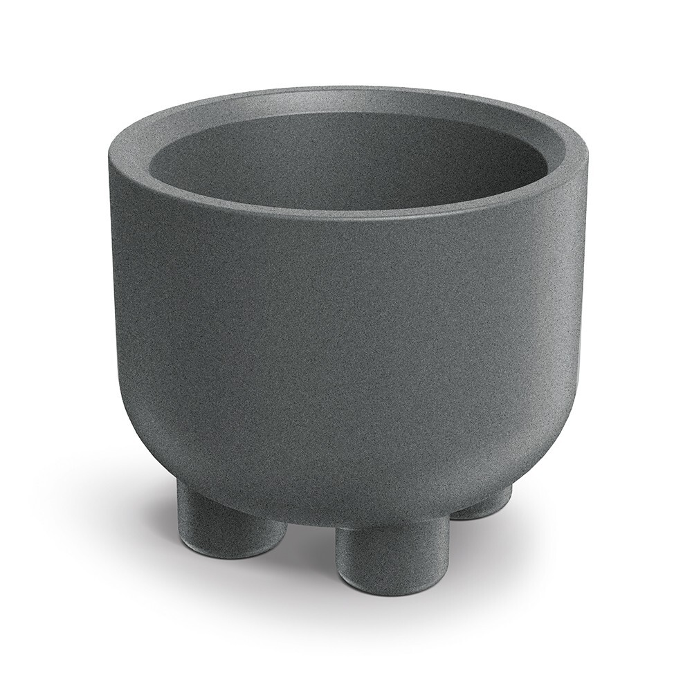 Plastový květináč s nožičkami MOLTAN ROUND granitově šedý