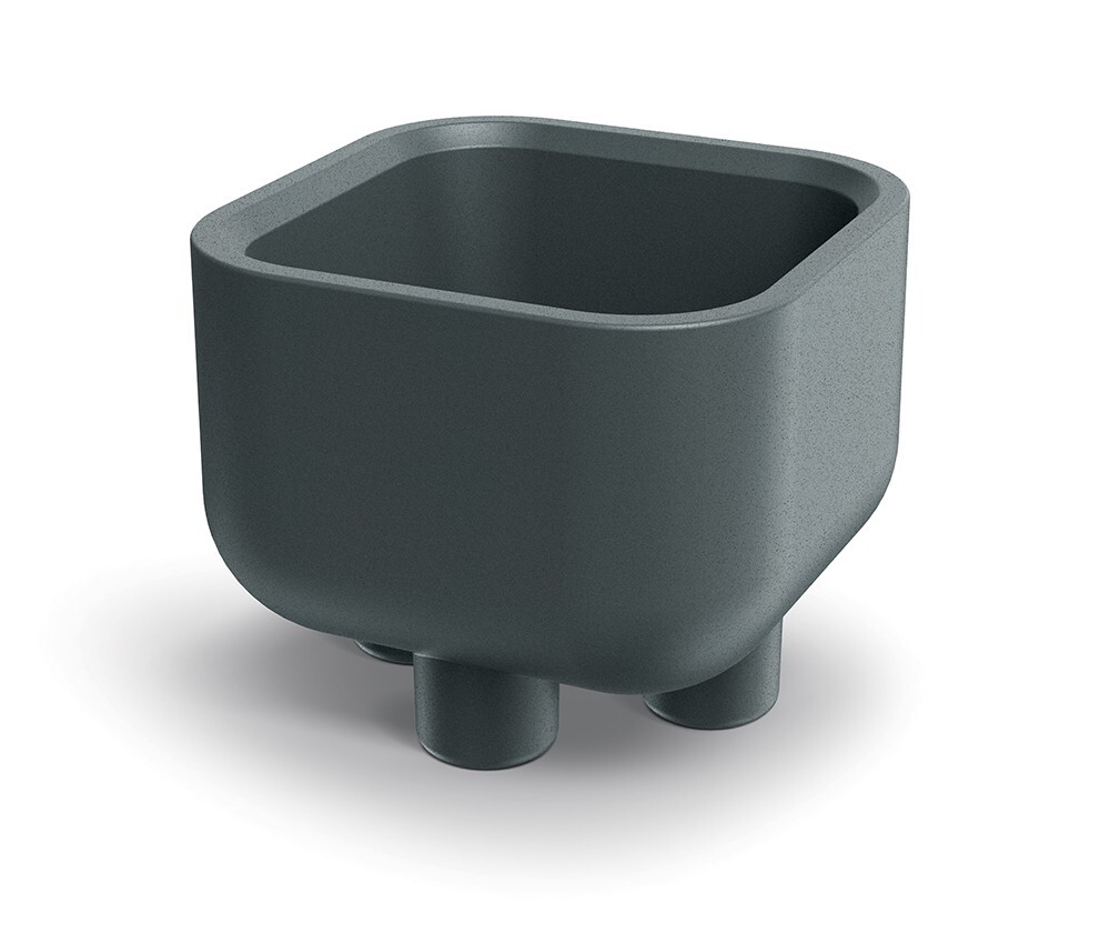 Plastový květináč s nožičkami MOLTAN SQUARE grafitový