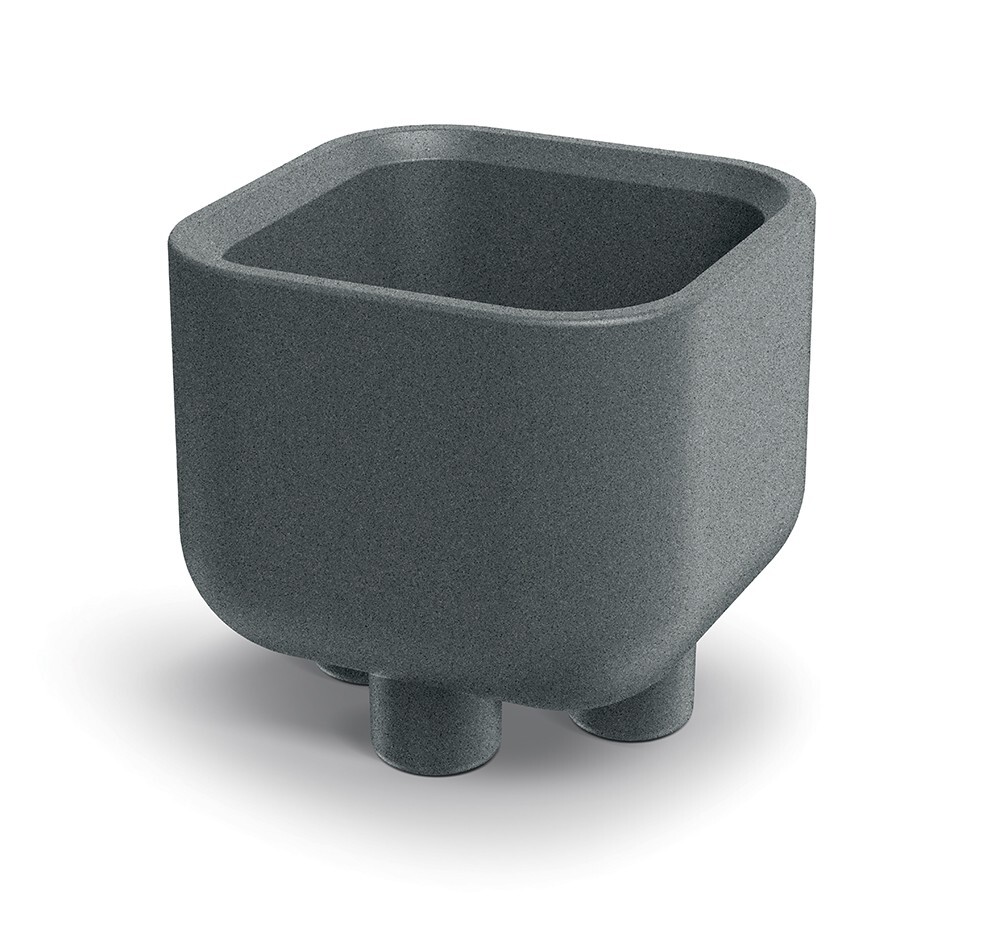 Plastový květináč s nožičkami MOLTAN SQUARE granitově šedý
