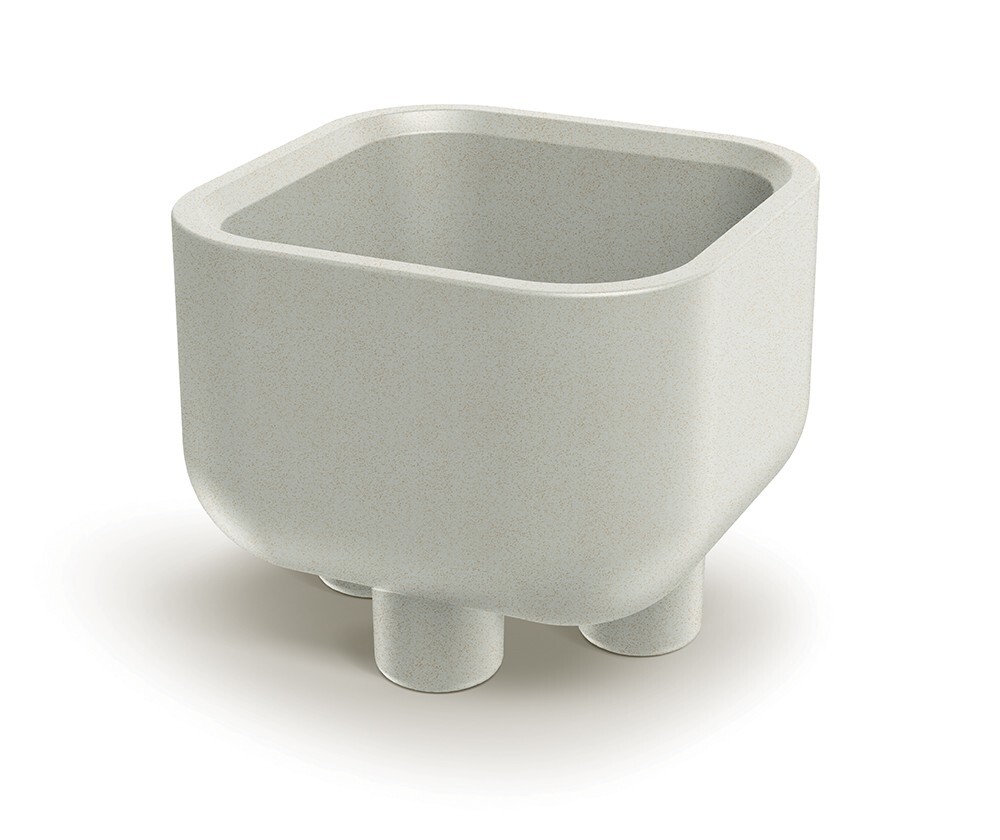 Plastový květináč s nožičkami MOLTAN SQUARE pískový