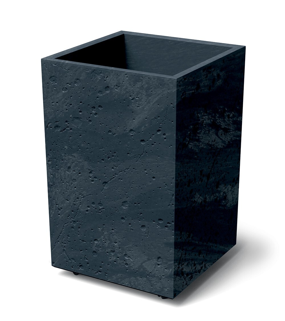 Plastový květináč SIERRAS SQUARE HIGH BETON EFFECT 38,5 cm antracitový