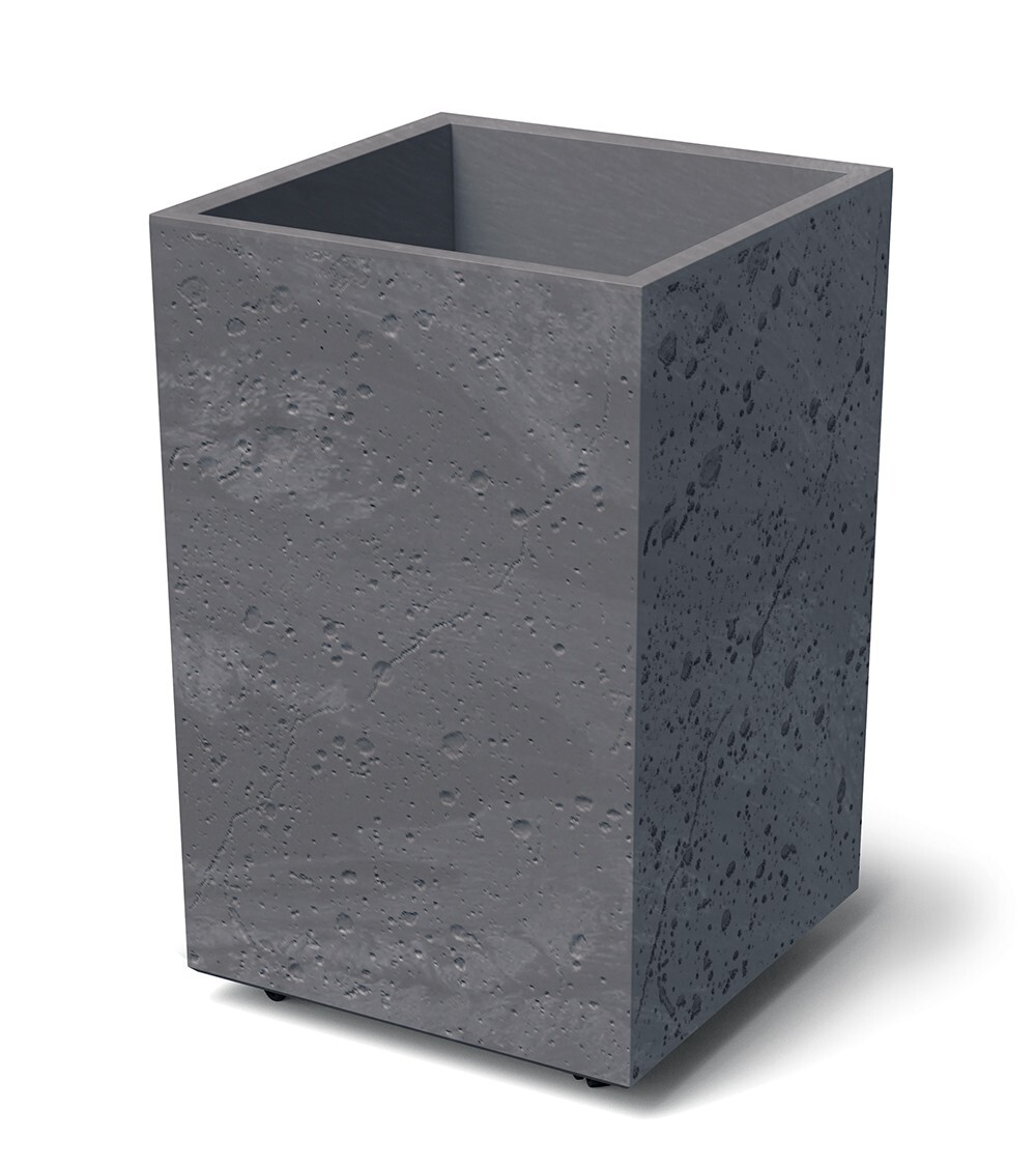 Plastový květináč SIERRAS SQUARE HIGH BETON EFFECT 38,5 cm marengo
