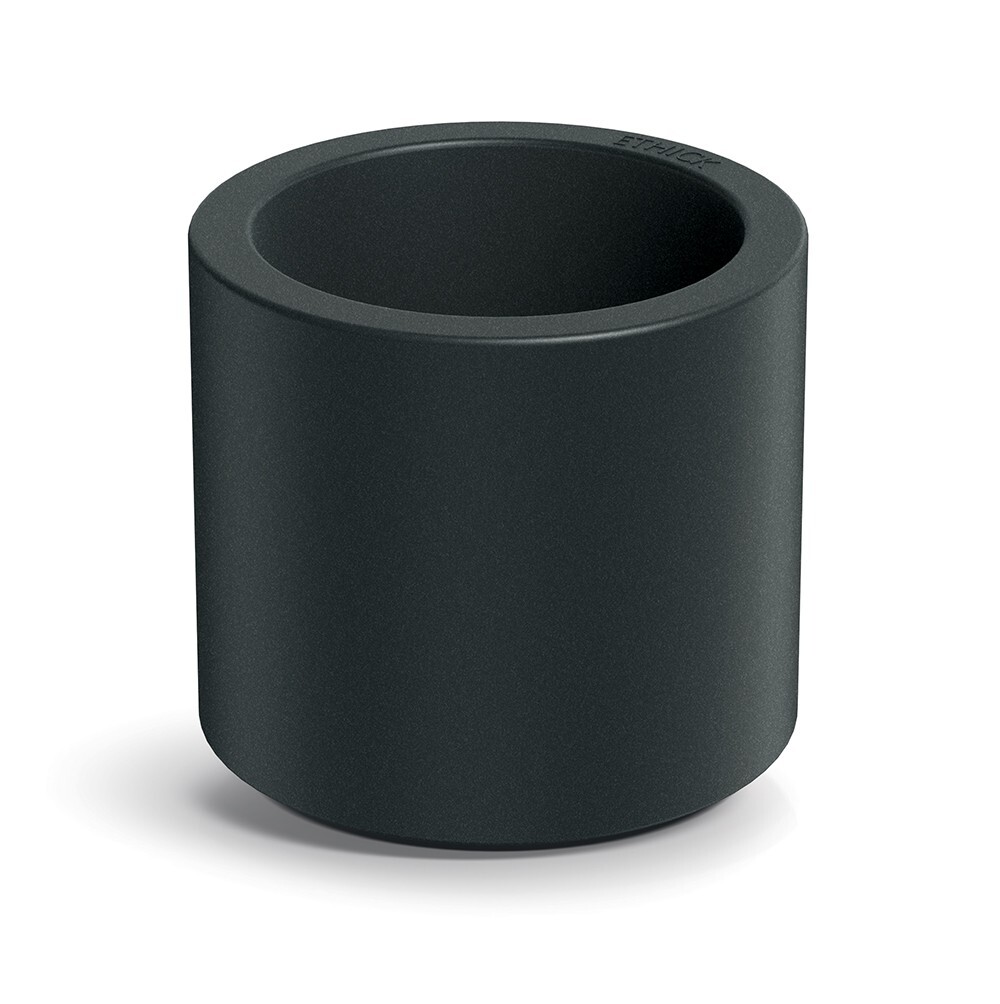 Plastový květináč TUBLAN ROUND tmavě šedý