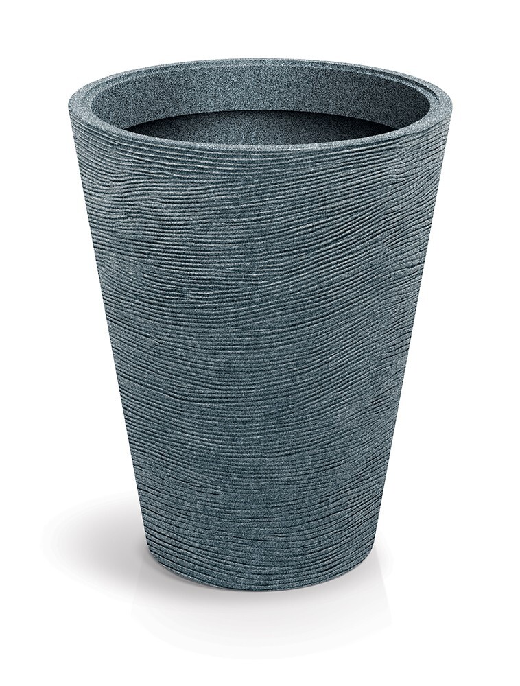 Plastový květináč TUBRAN ROUND MIDL 48 cm granitový