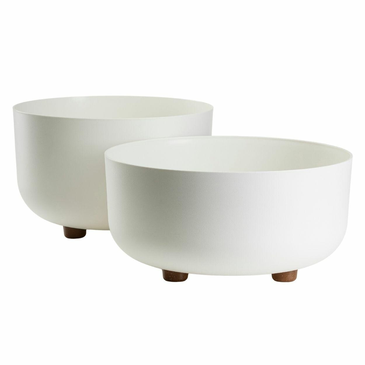 Sada 2 ks plastových květináčů TERRA krémová