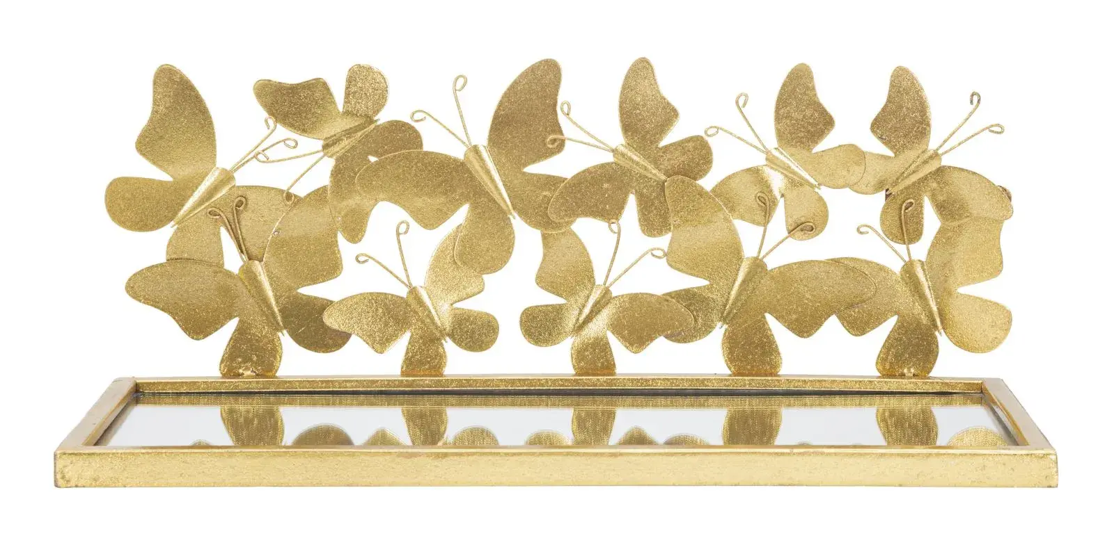 Sada nástěnných polic Butterflies 2 ks zlatá