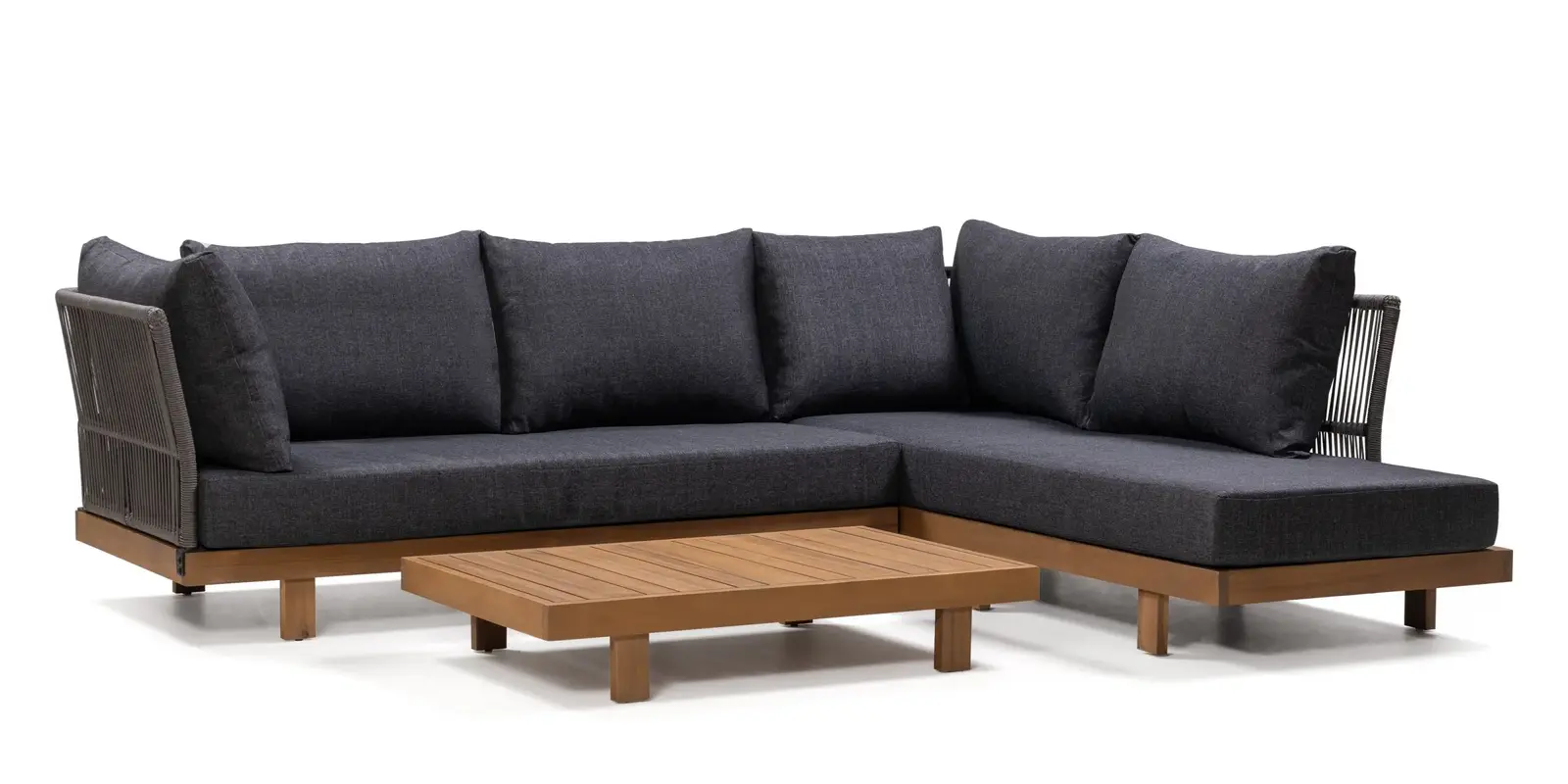 Sada zahradního nábytku Borgetto pro 5 osob z masivu akáciové dřevo/tmavě šedá