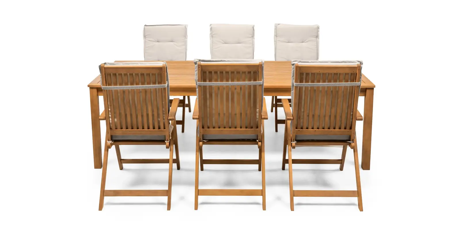 Sada zahradního nábytku Familis 240 cm pro 6 osob z masivu eukalyptové dřevo teak/šedá