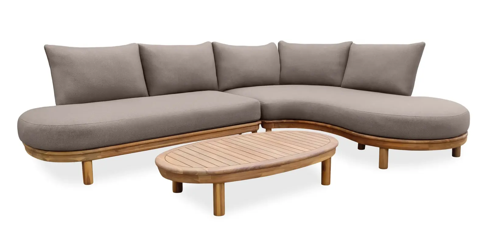 Sada zahradního nábytku Summerland pro 5 osob z masivu akáciové dřevo/hnědošedá