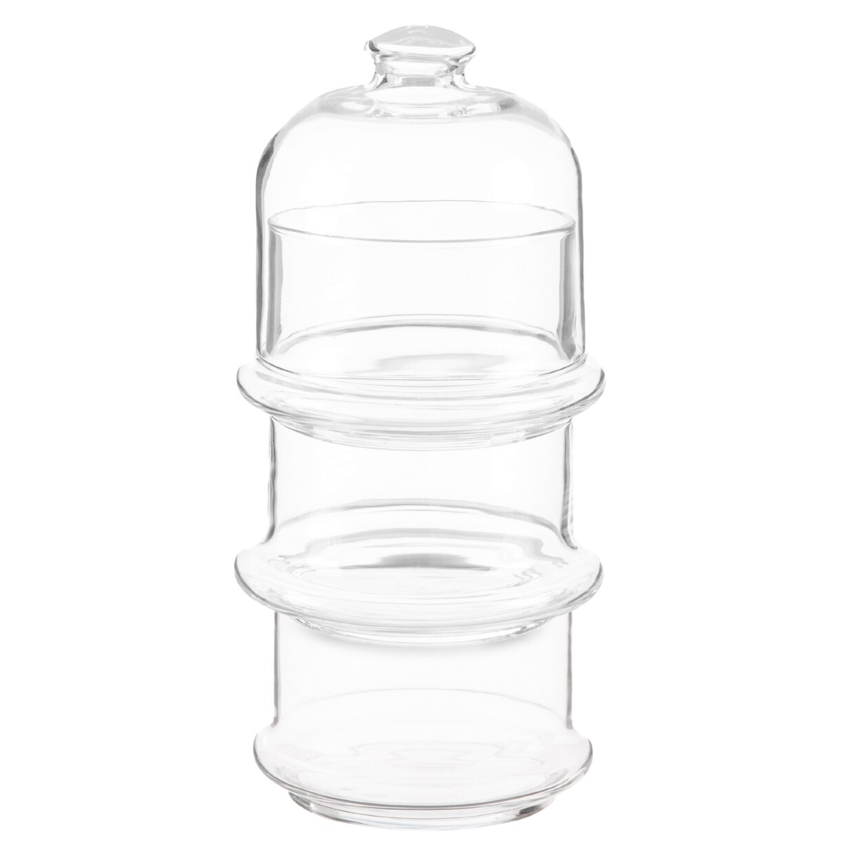 Skleněná třípatrová dóza DOSSY 3x505 ml čirá