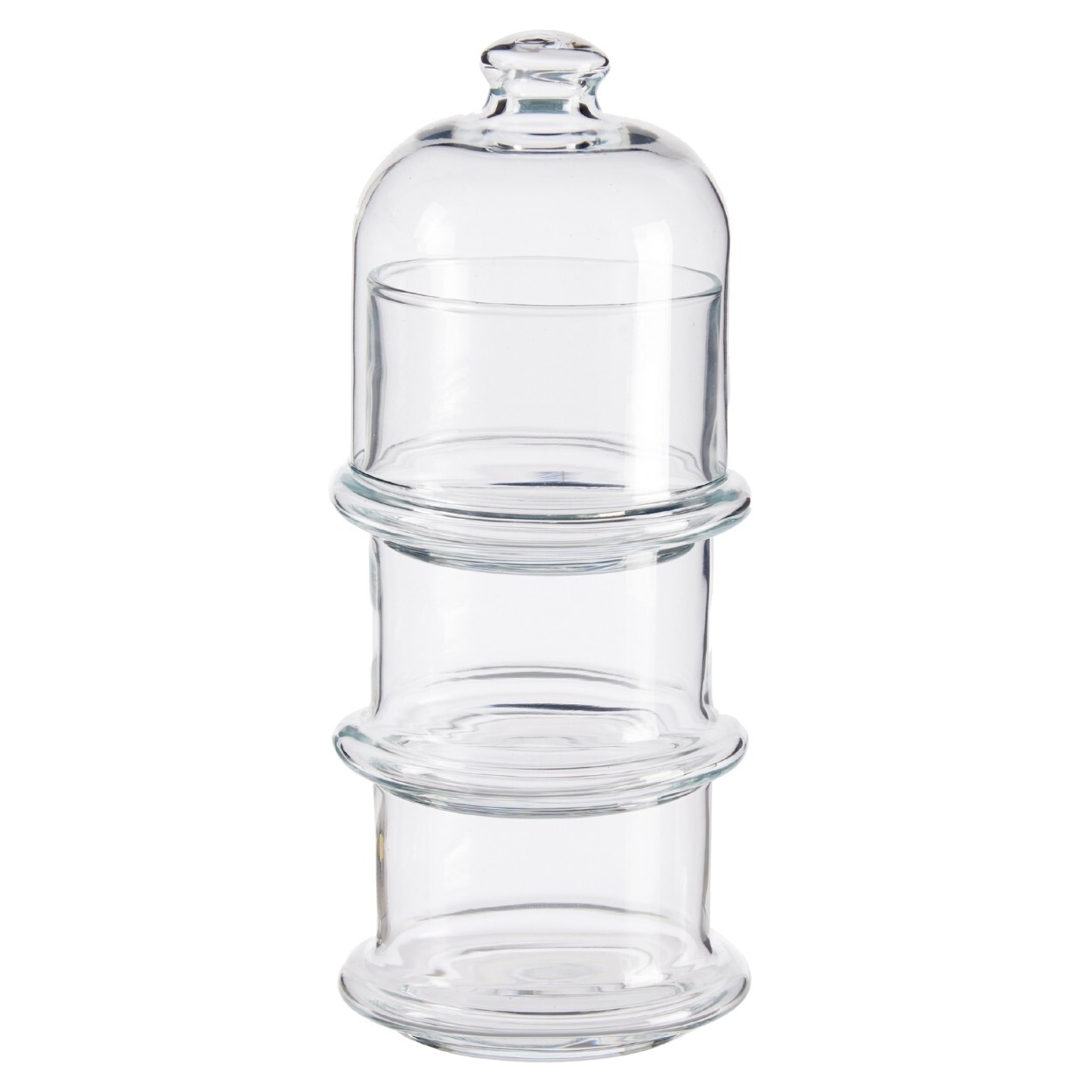 Skleněný třípatrový podnos GLASSY čirý