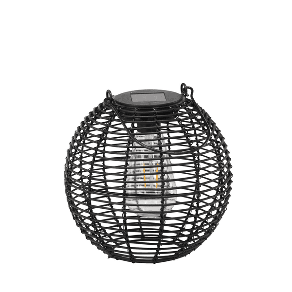 Solární lampa LAZY 19 cm černá