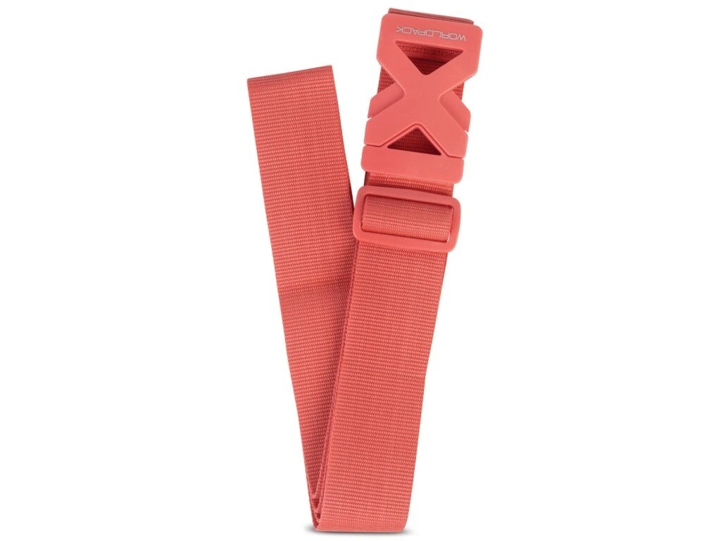 Bezpečnostný popruh na kufor Worldpack - koralový