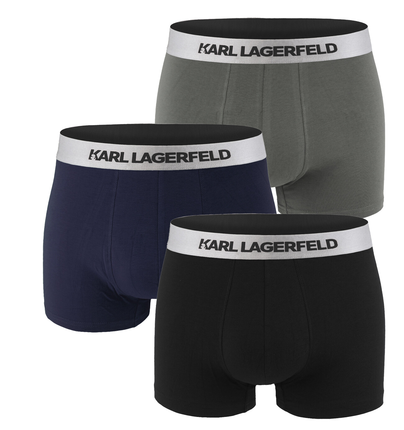 KARL LAGERFELD - boxerky 3PACK organic cotton baseline color / metallic waist