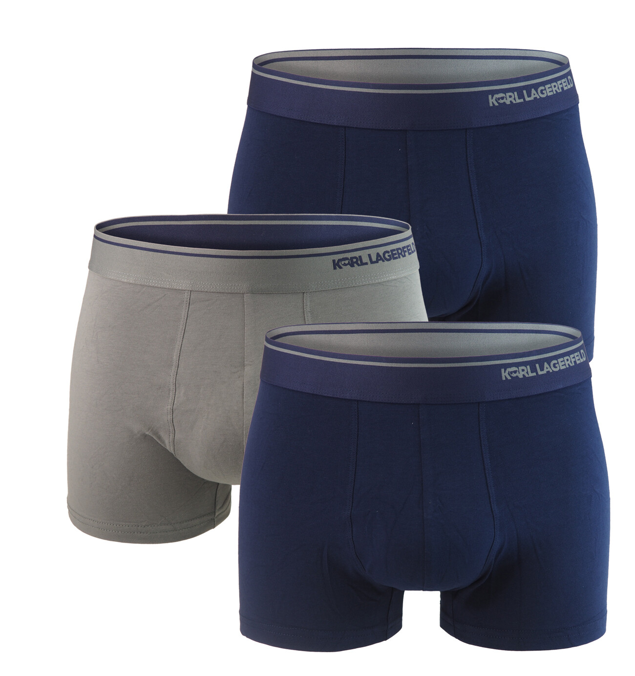 KARL LAGERFELD - boxerky 3PACK organic cotton Ikon fusion LAGERFELD logo navy