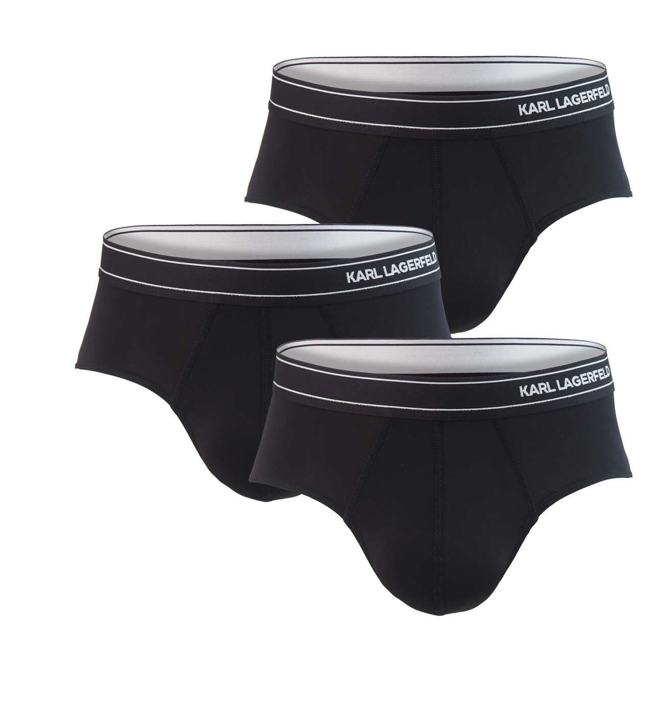 KARL LAGERFELD - slipy 3PACK micro stripe logo LAGERFELD black
