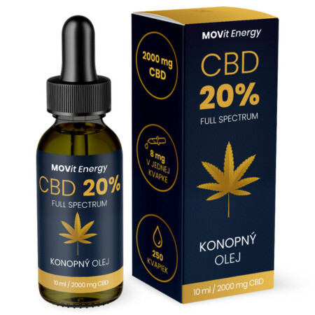 MOVit CBD 20% full spectrum konopný olej 10 ml
