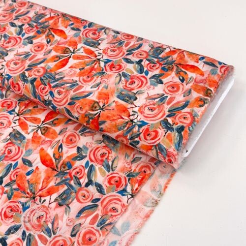Viskóza RAYON POPLIN Printed Rosie design B