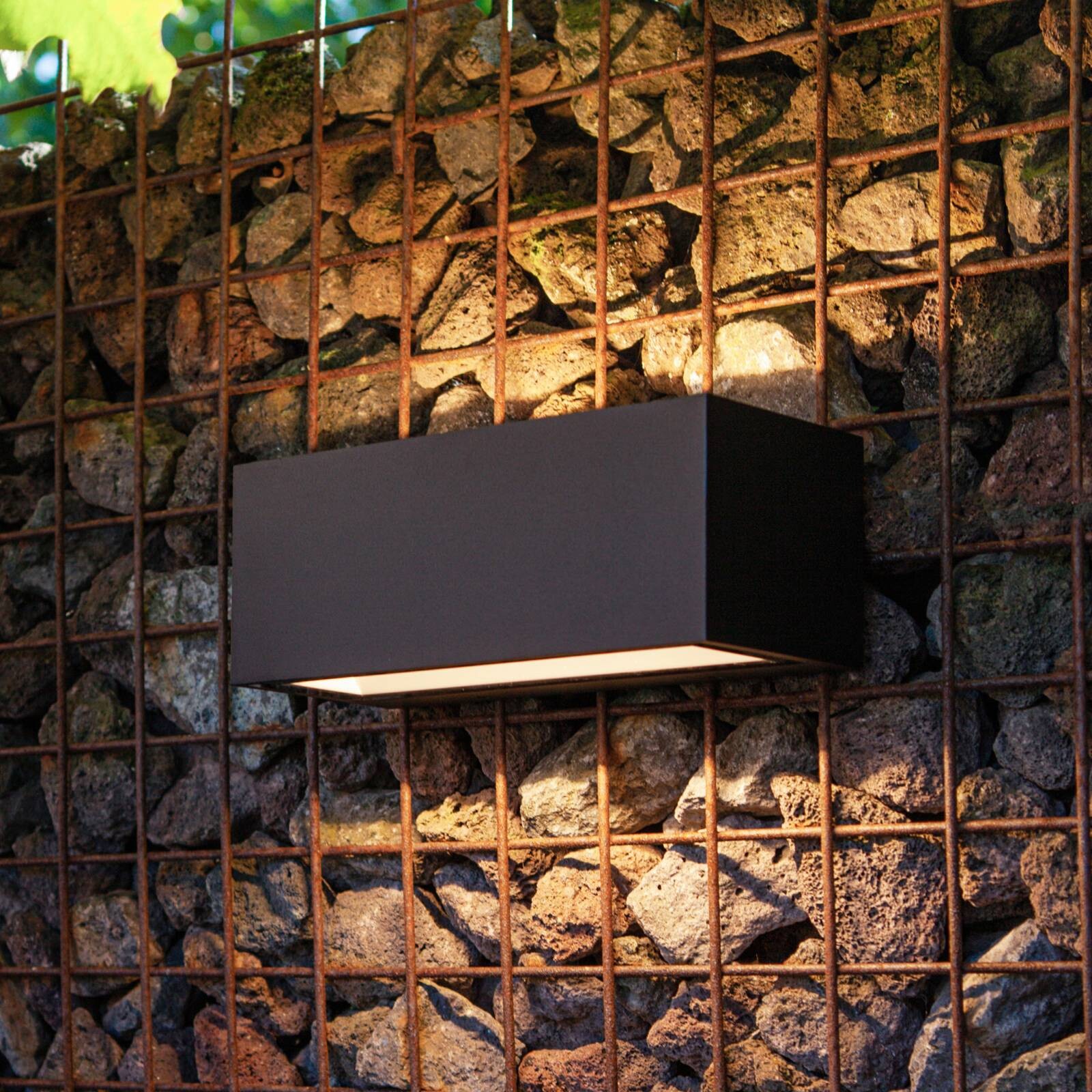 Vonkajšie nástenné LED svietidlo GEMINI, čierne, 22 cm, IP54, smerom nahor/nadol