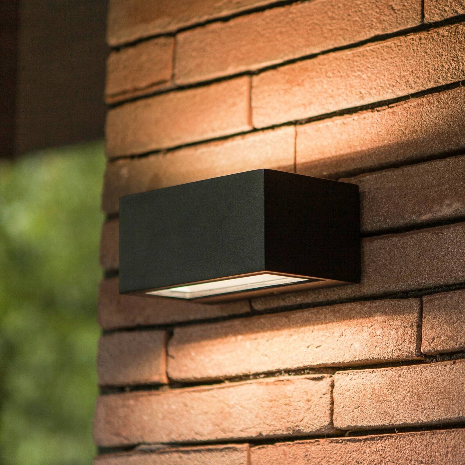 Vonkajšie nástenné LED svietidlo GEMINI, čierne, 14 cm, IP54, smerom nahor/nadol